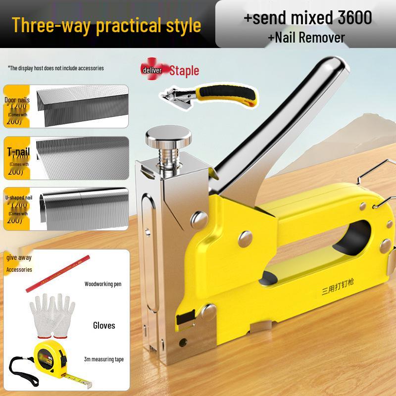 Chuangyi Industrial Grade Pneumatic Nail & Staple Gun for Woodworking & Decoration