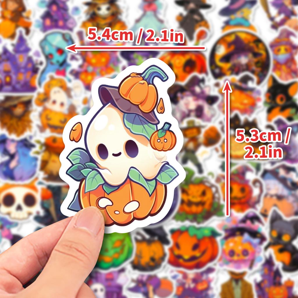 50pcs Halloween Pumpkin Monster Motorcycle Car Graffiti Sticker Trunk Water Cup DIY Sticker Decal
