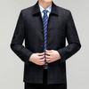 Autumn and Winter Men's Wool Jackets, Windbreakers, Men's Plaid Coats, Mid-length, Middle-aged and Elderly Lapel Father's Tops
