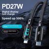 100W Digital Display Data Cable, Dual Type-C To USB, Compatible with Apple 27W Fast Charging, Mobile Phone Accessory