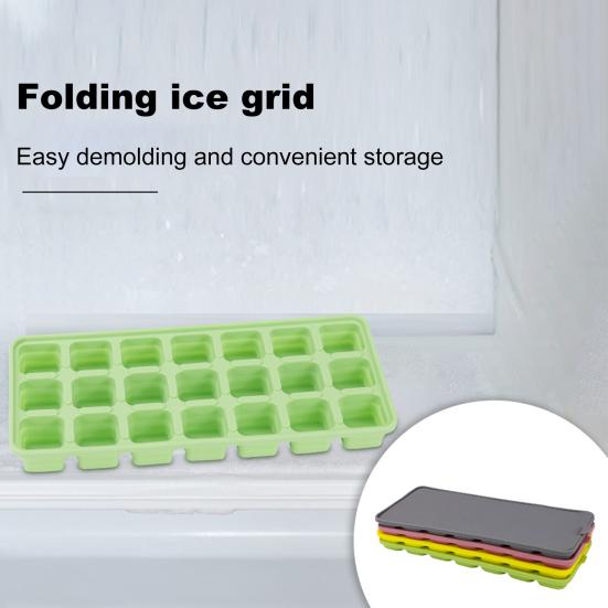 Силиконовый лоток для льда с крышкой, 21 большой кубик, легко снимается