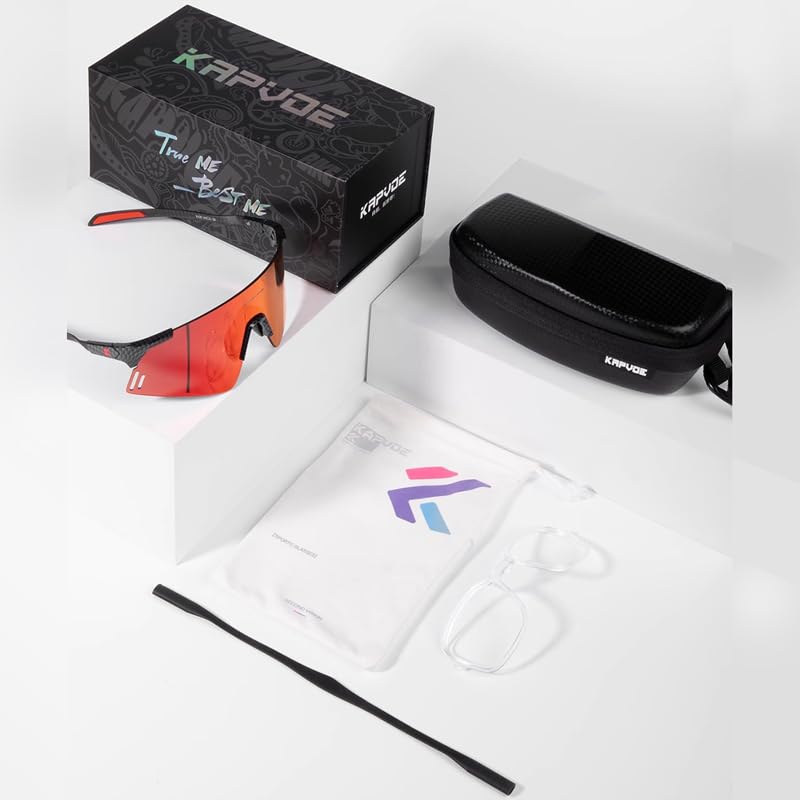 Фотохромные спортивные солнцезащитные очки KAPVOE для и Carbon TR90 PC Фотохромные УФ Унисекс для мужчин и женщин Велоспорт, Бег, Бейсбол, Теннис,