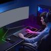 Светодиодный большой игровой коврик для мыши Расширенный мягкий светодиодный коврик для мыши Нескользящая резиновая основа Водостойкий коврик для клавиатуры Компьютерный коврик для мыши