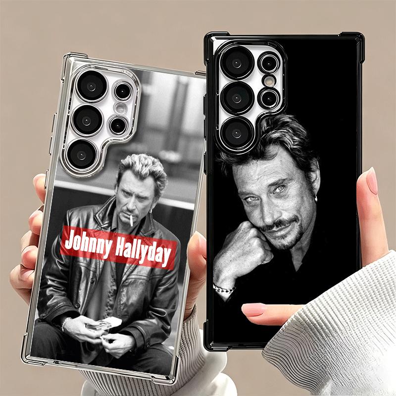 Чехол для телефона с музыкальным покрытием Johnny Hallyday для Samsung Galaxy S24 S25 FE S26 Edge S23 Ultra S22 S21 Plus S20 Противоударный с подушкой безопасности