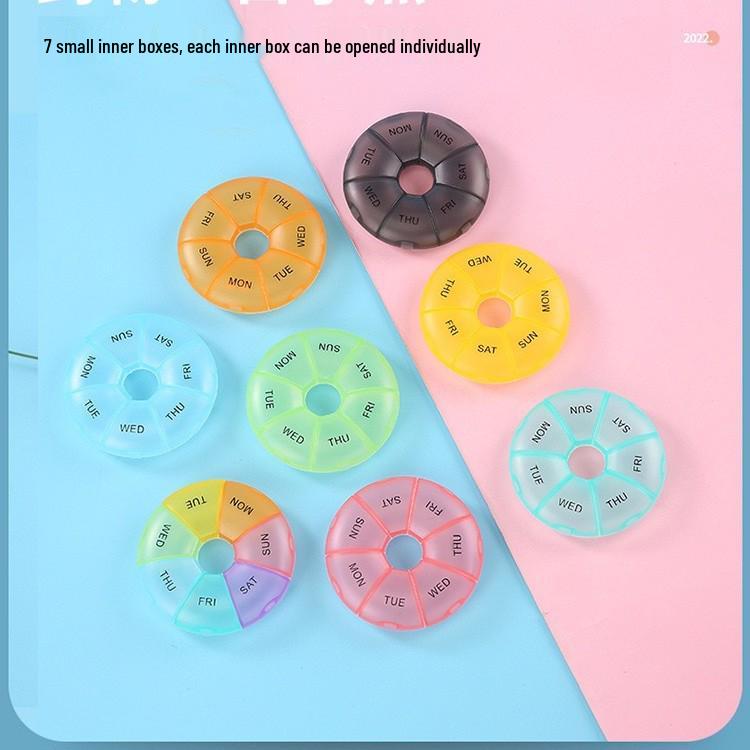 Разноцветный водонепроницаемый органайзер для таблеток на 7 дней - Большой вместимости, Портативная аптечка с 7 отделениями