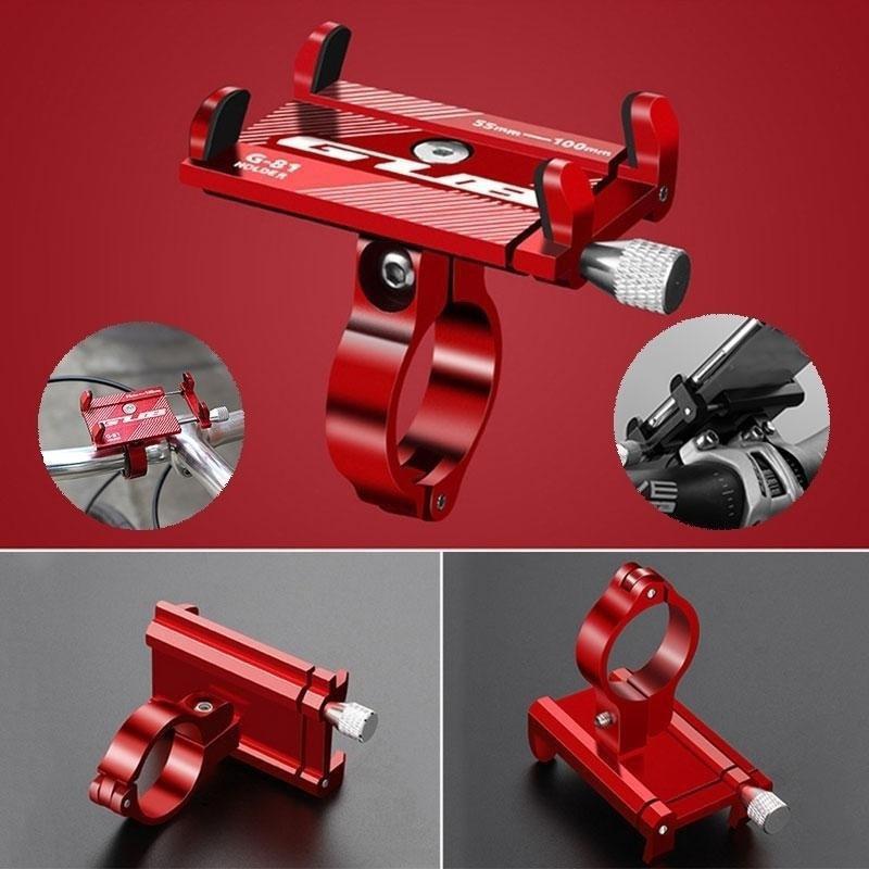 Aluminum Alloy Bicycle Phone Holder Anti Slip Handlebar Mount Bracket Rack Bike Phone Mount Scooter Mobile Phone Holder