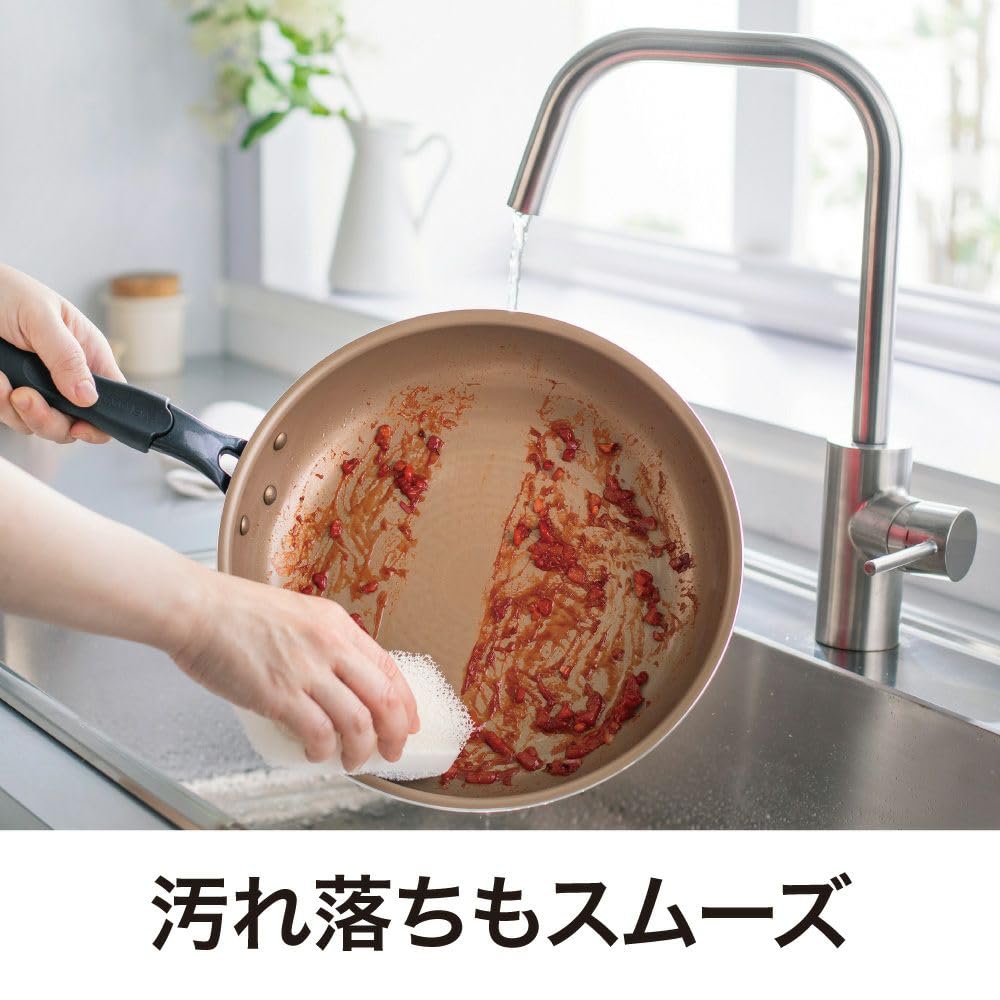 [Новая модель легче] Сковорода Evercook 20 см, совместима с индукционными и газовыми плитами [Гарантия 500 дней] Антипригарная сковорода, без PFOA и PFOS, красная, Doshisha