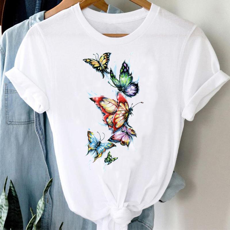 Акварель Dream Web Прекрасный стиль Тенденция Женская футболка с принтом Футболка Летняя мода Футболка с коротким рукавом Женская одежда Повседневная футболка с рисунком