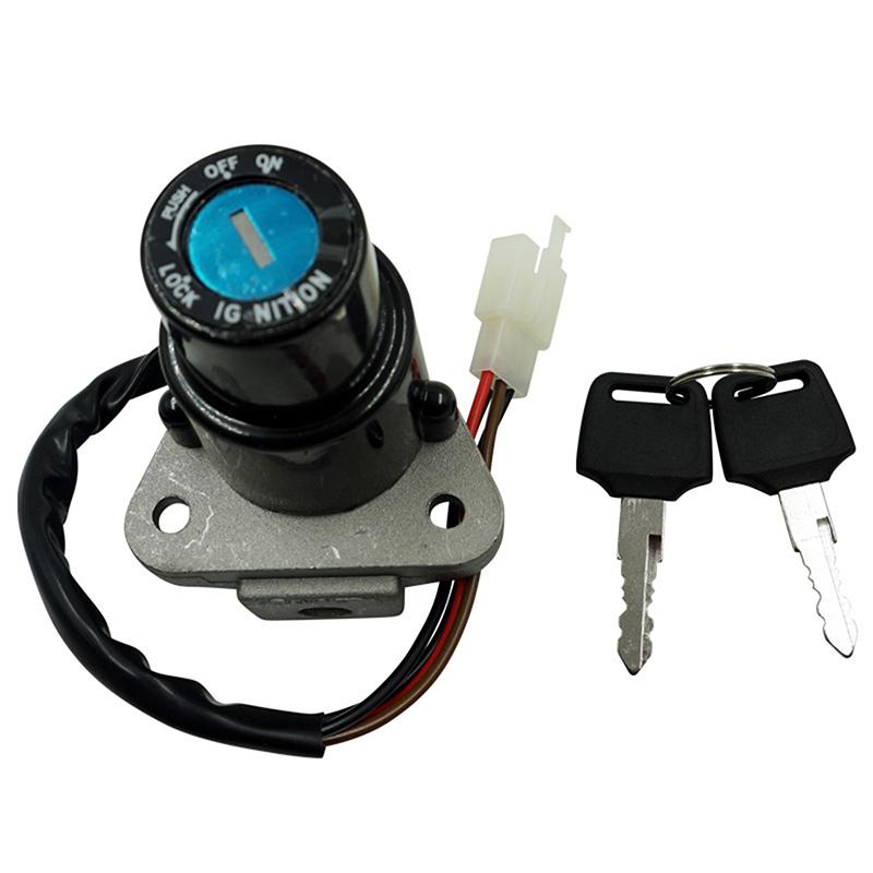 Ignition Switch Lock Key Set for Yamaha DT125 TW200 DT200 DT250 XT350 XT600 Motorcycle Gas Cap Fuel Tank Seat Lock Assembly Replacement