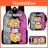 Pattern Cartoon Lankybox Backpack Shoulder Bag Pencil Case Three Piece Set