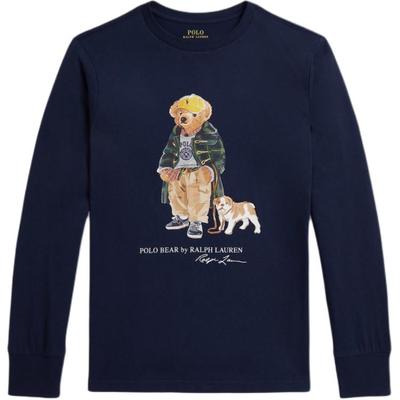 Polo Хлопковая футболка с длинным рукавом и культовым медведем Детские топы CWPOTSHY8021181-410