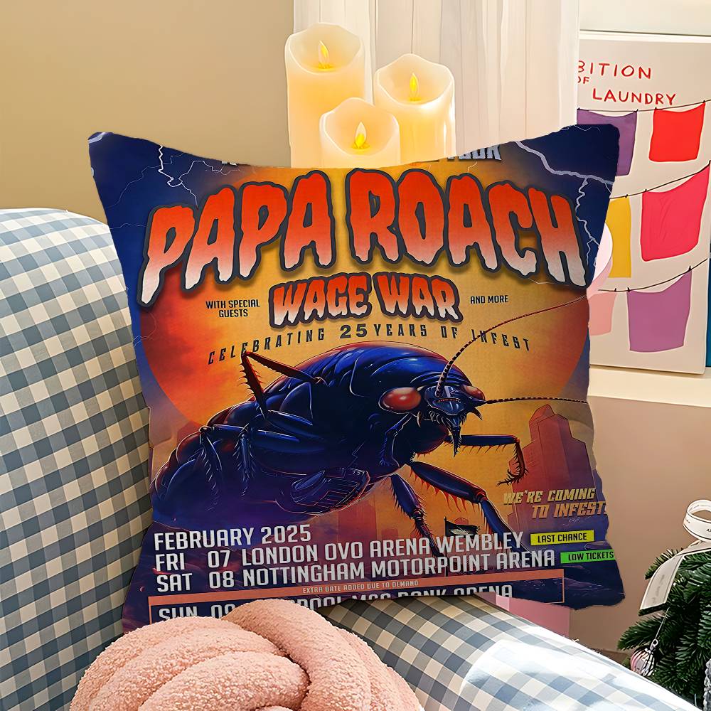 Rock P-Papa R-Roach Наволочка для подушки-валика Для спальни, комнаты и гостиной, дивана, Декоративная наволочка