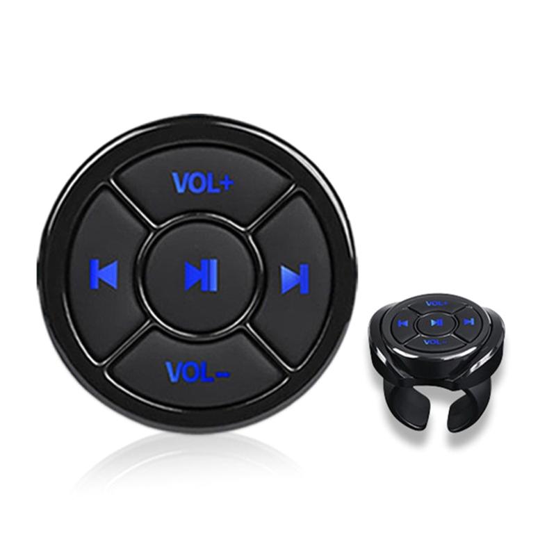 Wireless Bluetooth-compatible Media Button Remote Selfie Control Car Motorcycle Steering Wheel Music Player with Stand