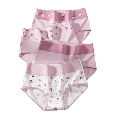 Женские трусики - брифы из хлопка, 4 штуки в комплекте. Расцветки в ассортименте