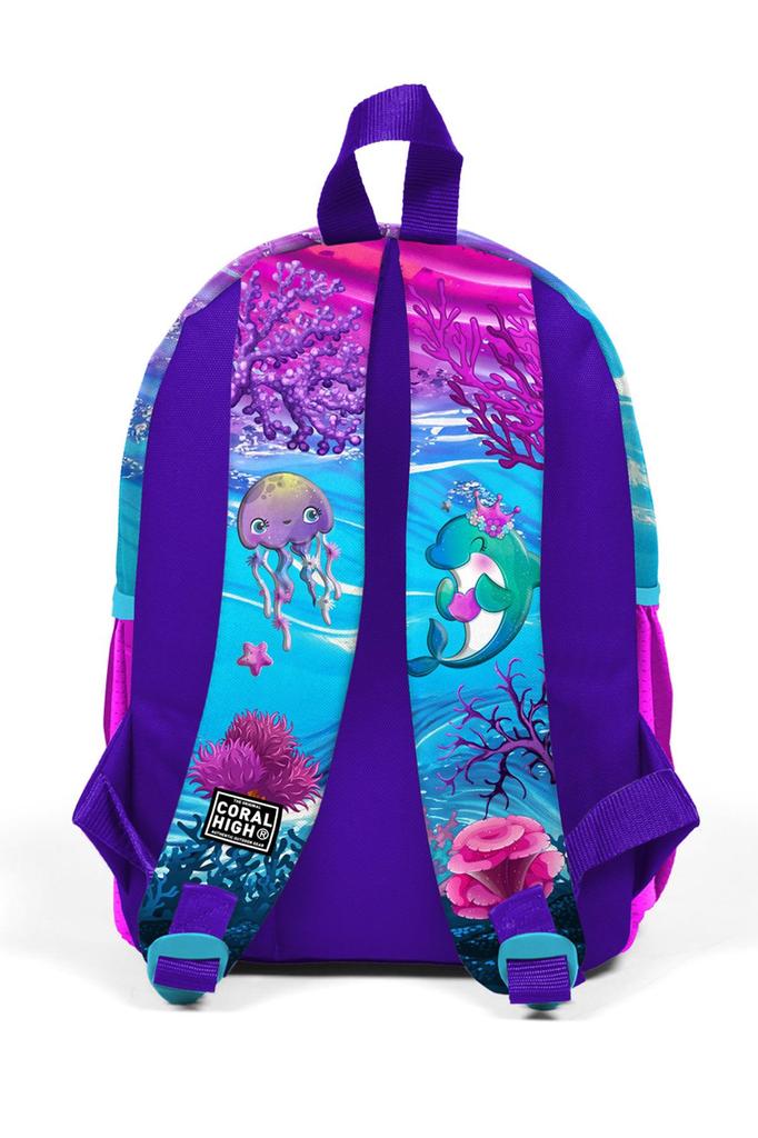 Рюкзак Mini Yuva Розовый Фиолетовый Черепаха с рисунком и двумя отделениями 23556