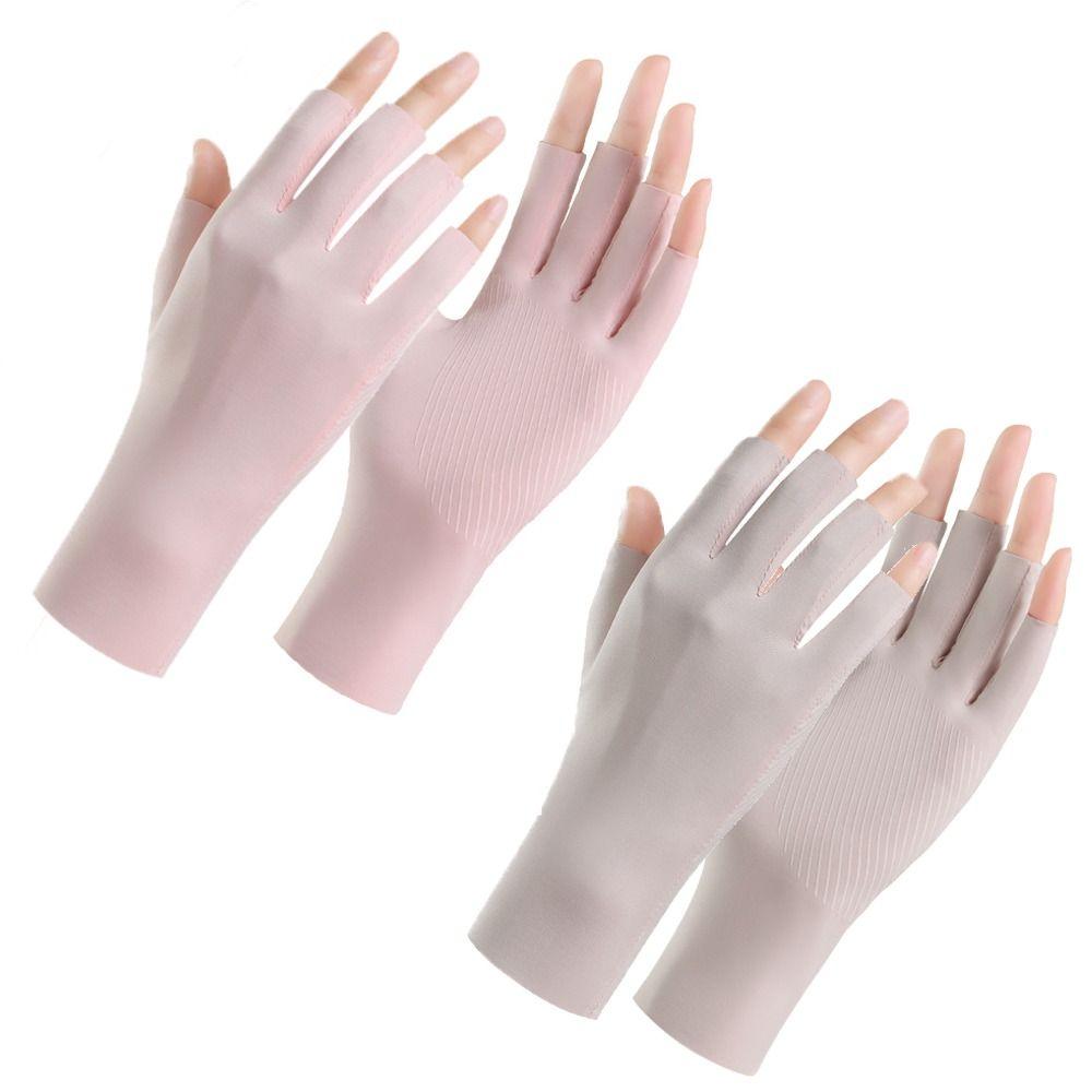 High Elasticity Nail Painting Gloves Nail Uv Protection Nail Art Mittens Sunscreen Gloves Women