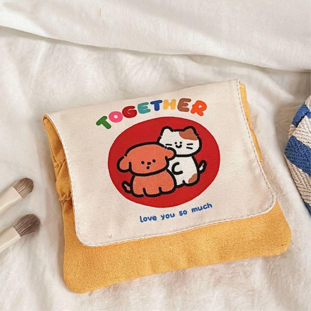Большая вместительная мини-косметичка с изображением кота, кошелек для монет, симпатичная сумка для хранения гигиенических салфеток для женщин