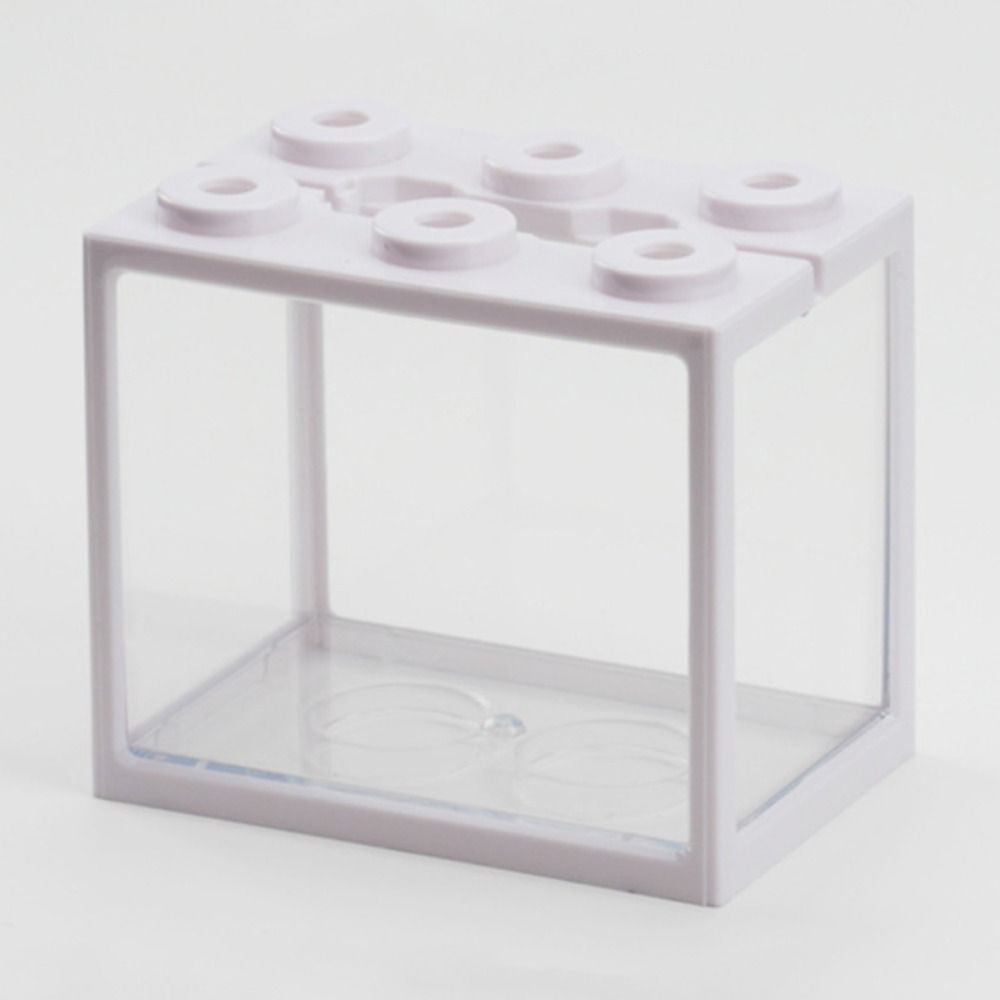 LED Lamp Betta Fish Tank Plastic Breeding Box Creative Building Block Aquarium Desktop Ornament