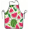 1pc Watermelon Print Apron with Watermelon Slice & Fruit Patterns - Adjustable Waistband, Durable Easy-Clean Polyester Suitable for Kitchen Cooking, G