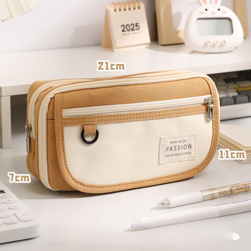 Большая вместительная сумка для канцелярских принадлежностей из цветного холста, многофункциональная коробка для канцелярских принадлежностей, сумка для карандашей для студентов, простая сумка для хранения ручек