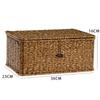 Household Storage Basket Imitation Rattan Woven Storage Box with Lid Clothes Sundries Rattan Basket Home Desktop Organizer Box