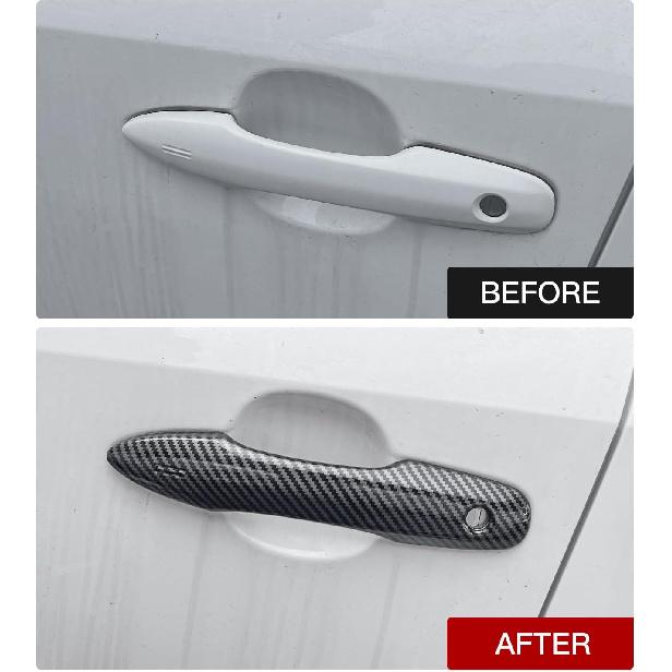 YINGTUU Car Snap-On Door Handle Cover For Toyota Camry 2018 2024 2025 Exterior Accessories Protection Stickers Sport Decals(Carbon Fiber Grain)