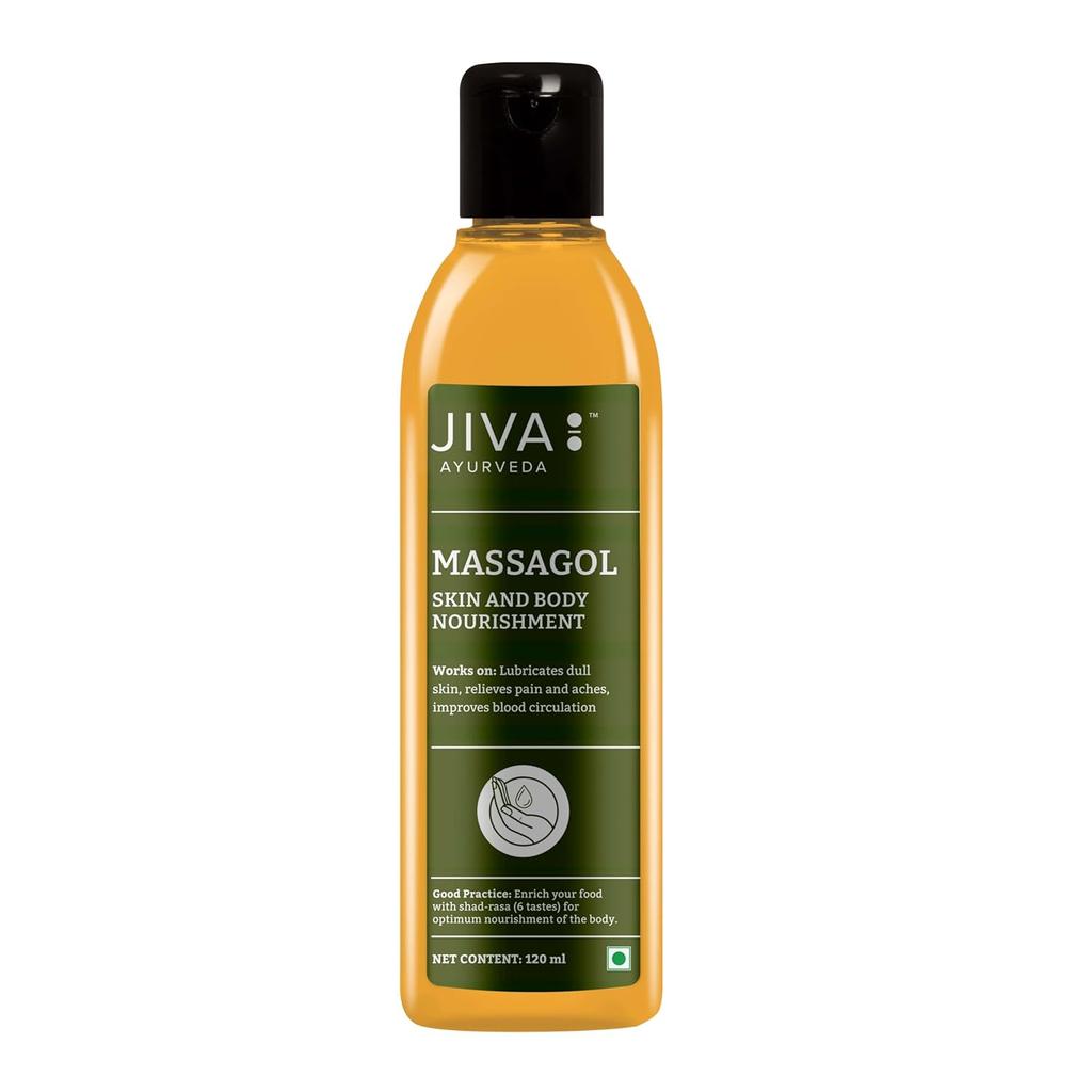 Jiva Massagol Ayurvedic Massage Oil 120ml X Pack Of 2 For Skin, Muscles, Circulation & Rejuvenation