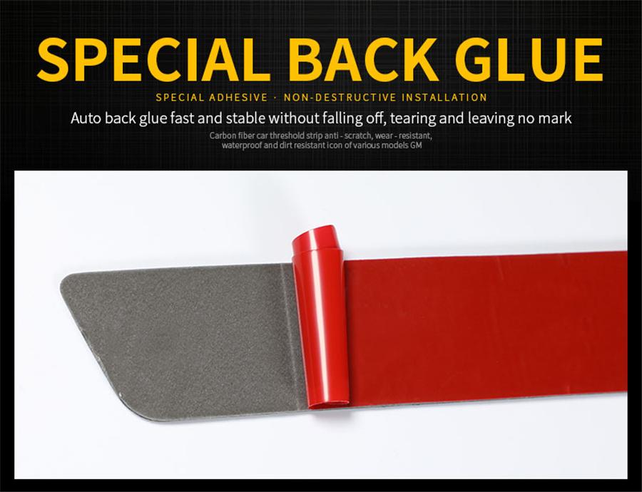 4x Универсальная накладка на порог двери автомобиля, защитная панель, накладка, отделка, карбоновое волокно
