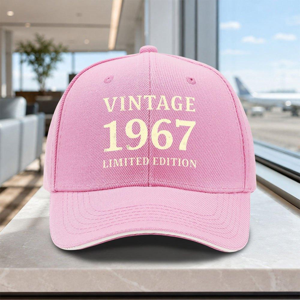 1pc New Versatile Vintage 1967 Limited Edition Sandwich Baseball Cap Fashion Baseball Cap Duckbill Cap Perfect For Running Fit