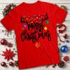 Unisexs and Unisexs Merry Christmas Reindeer Lights Christmas TShirt Tee MC