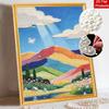 Pearl painting handmade diy 5D pearl painting kit rainbow mountain landscape home wall decoration art