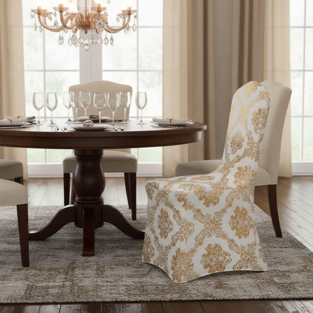 Dust-proof Bronzing Elastic Chair Cover Full Cover Wedding Chair Cover Restaurant