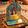 Photo Frames with Candle Holders Day of The Dead Frame Integrated Holder Decorative Mexican Cat Theme Holiday Ornaments Sugar Skull Picture