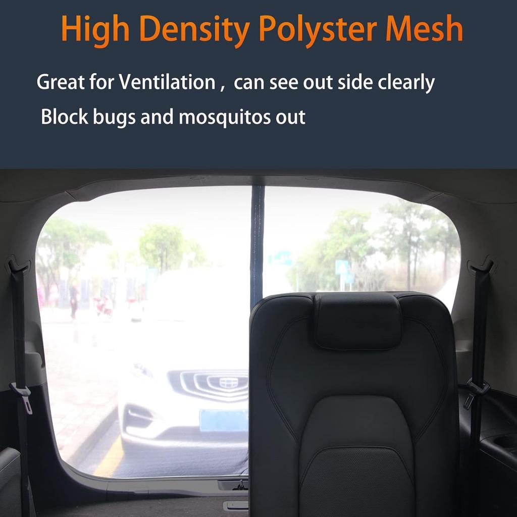 Car Tailgate Mesh Screen For SUV Van, Breathable Magnetic Car Screen For Tail Gate Hatch Camping Gear Accessories