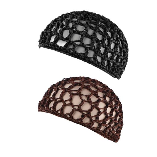 2 шт. Ночной колпак из толстой пряжи, вязаный крючком, эластичный, ажурный, сетчатый, многоцелевой, для сна, повседневной носки, шапочка для волос
