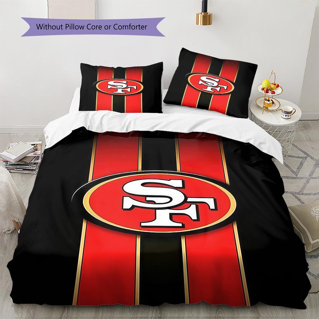 San Francisco 49ers Pattern Bedding Quilt Set Home Decoration Gift (1 * duvet cover + 2 * pillowcase without core)
