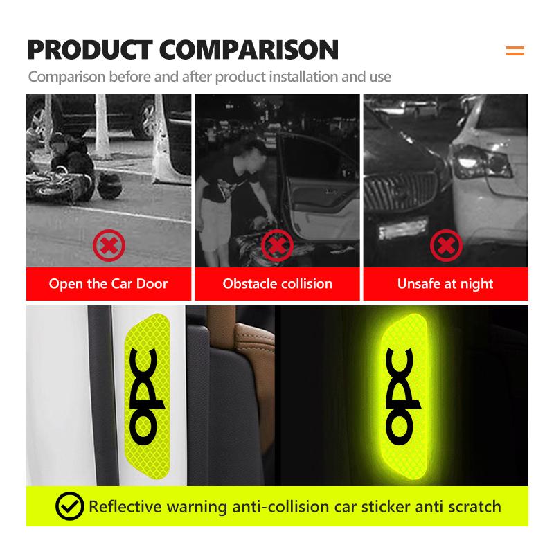 AAAJL1 Car Door Diamond Reflective Sticker Body Side Anti-collision Protection Stickers For Opel Mokka Astra H K J G Corsa D E Vectra C