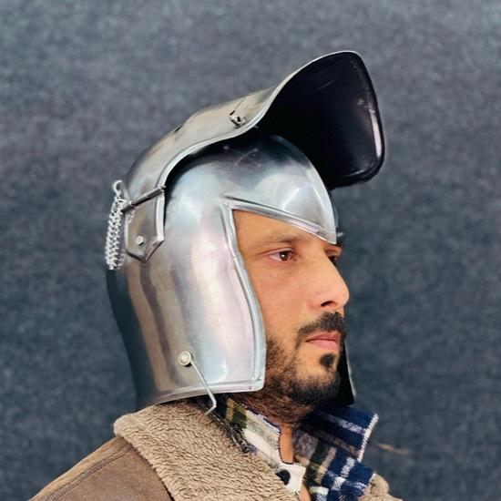 Knight Barbute Helmet 18g Soft Steel Medieval Warrior Armor LARP Cosplay Costume Warrior Helmet