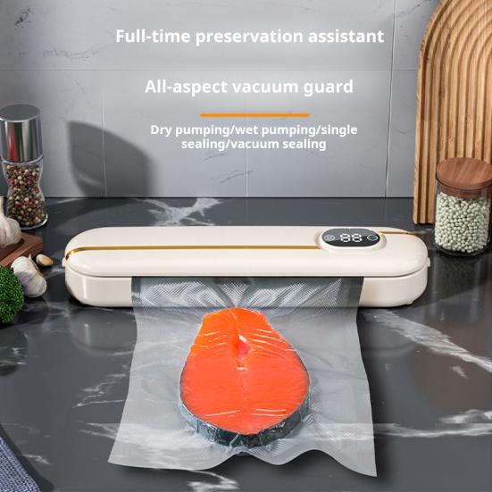 Вакуумная машина для запайки с цифровым дисплеем, функцией таймера, 2 режима запечатывания, вилка европейского стандарта, автоматический вакуумный упаковщик, кухонные принадлежности