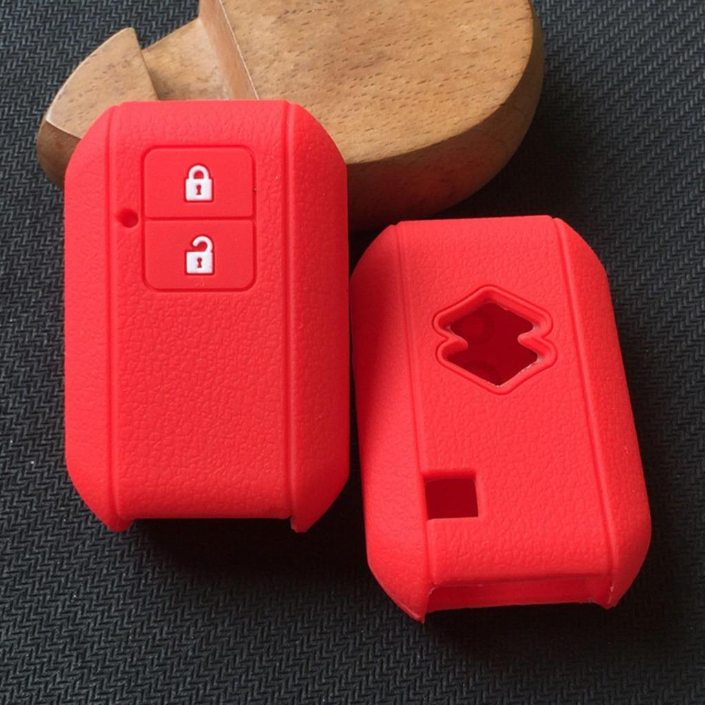 GRmkt Suzuki Car Smart Key Cover Silicone Case Scratch Resistant New Jimny Sierra Wagon R Stingray Swift Crosby Red