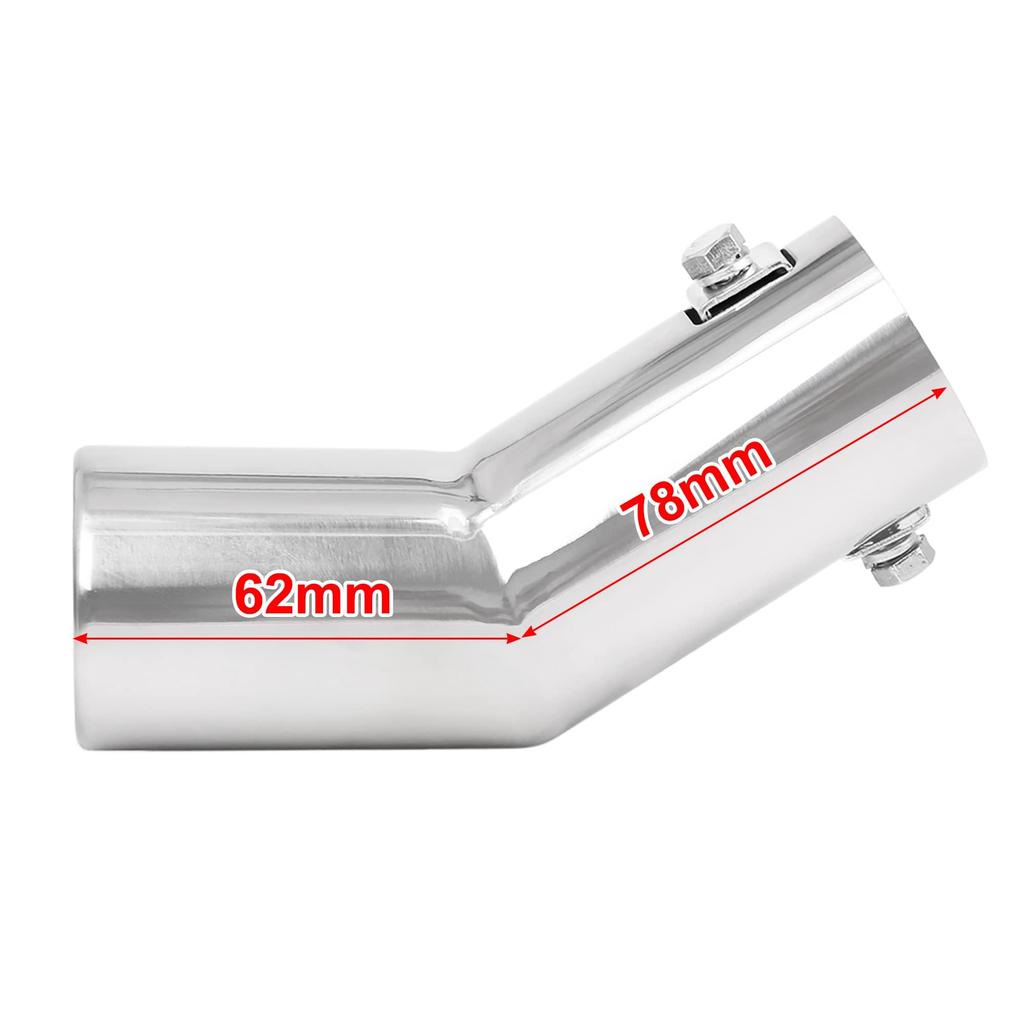 uxcell Резак для глушителя Труба глушителя из нержавеющей стали Автомобильный Хромированный Изогнутый Выхлопной Наконечник Подходит для диаметров