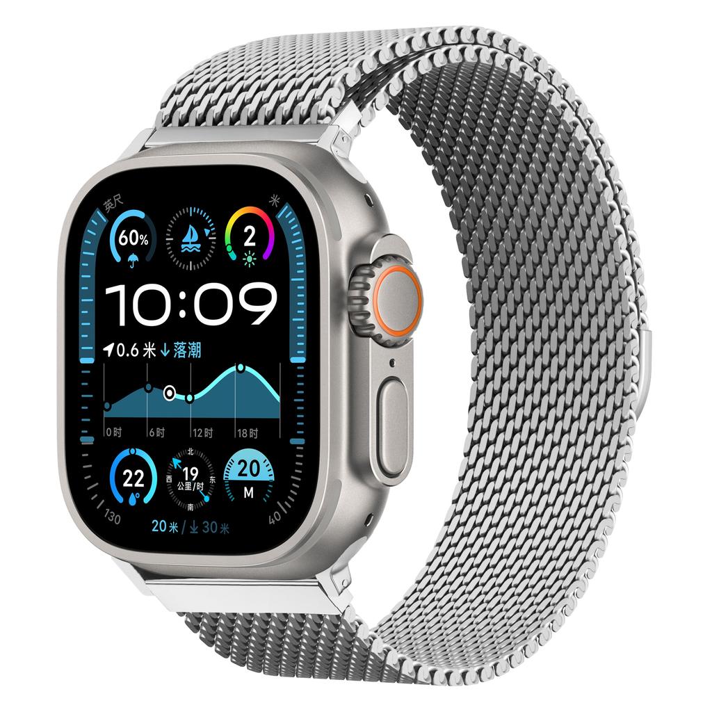 Толстый металлический ремешок для Apple Watch Band Ultra2 3 49мм 46 45мм 41мм 40мм 44мм Миланский ремешок Браслет iWatch series SE 11 10 9 8