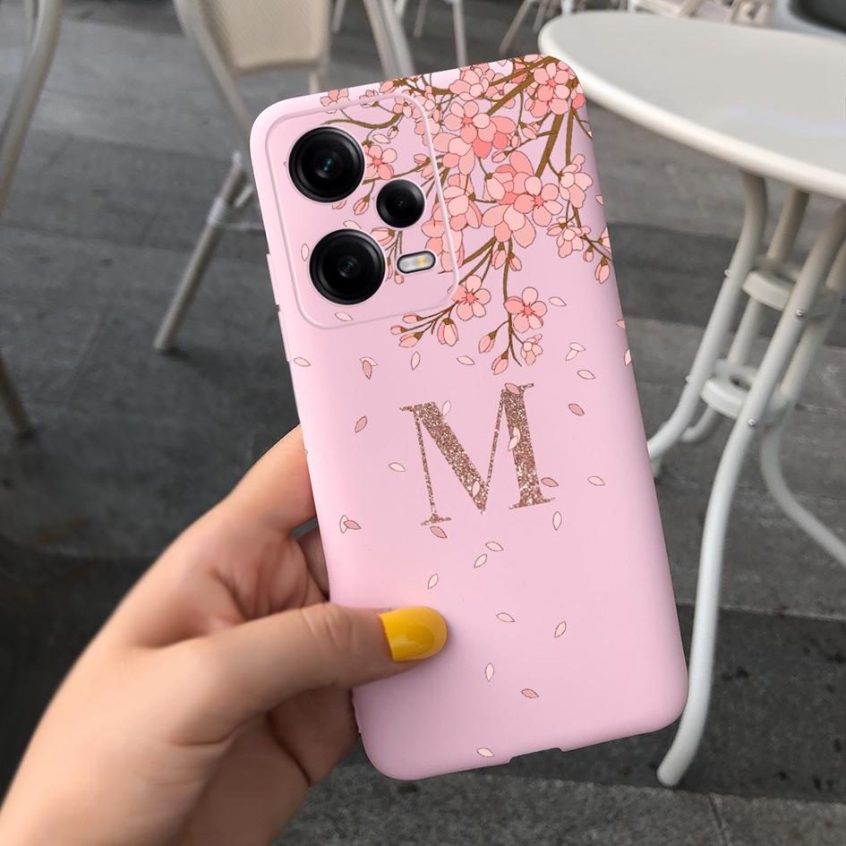 Чехол Для Xiaomi Redmi Note 12 Pro Буквы Чехол Для Телефона Модный Розовый Черный Силиконовый Чехол Для Xiaomi Redmi Note12 Pro Plus 5G Funda