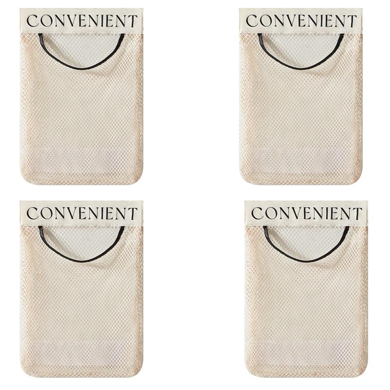 1-5 шт. Компактный настенный органайзер для пластиковых пакетов, многоразовая эластичная сетчатая стойка для хранения для кухни, пакетов для одежды