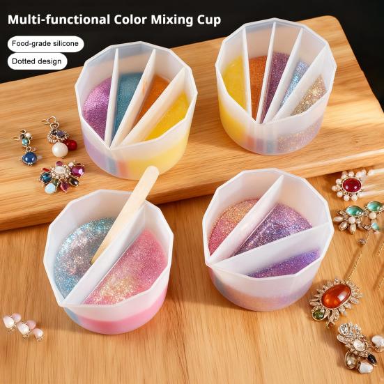 Многоканальная разделительная чаша для заливки красок, многоразовая чаша для смешивания смол, силиконовая разделительная чаша для жидких художественных работ, акриловых красок, эпоксидной смолы, аксессуаров для рисования.