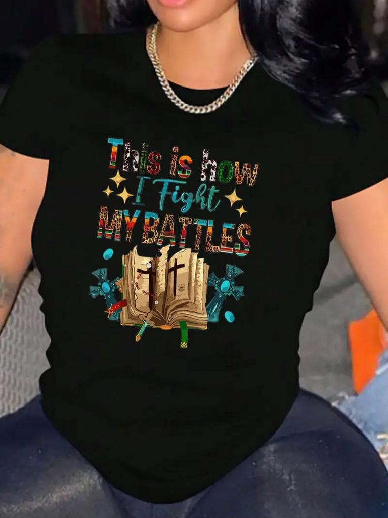 Women Casual Short Sleeve Tee 1 Pcs 100% Heavy Cotton - Comfortable Crew Neck, Soft Adorable Tees To