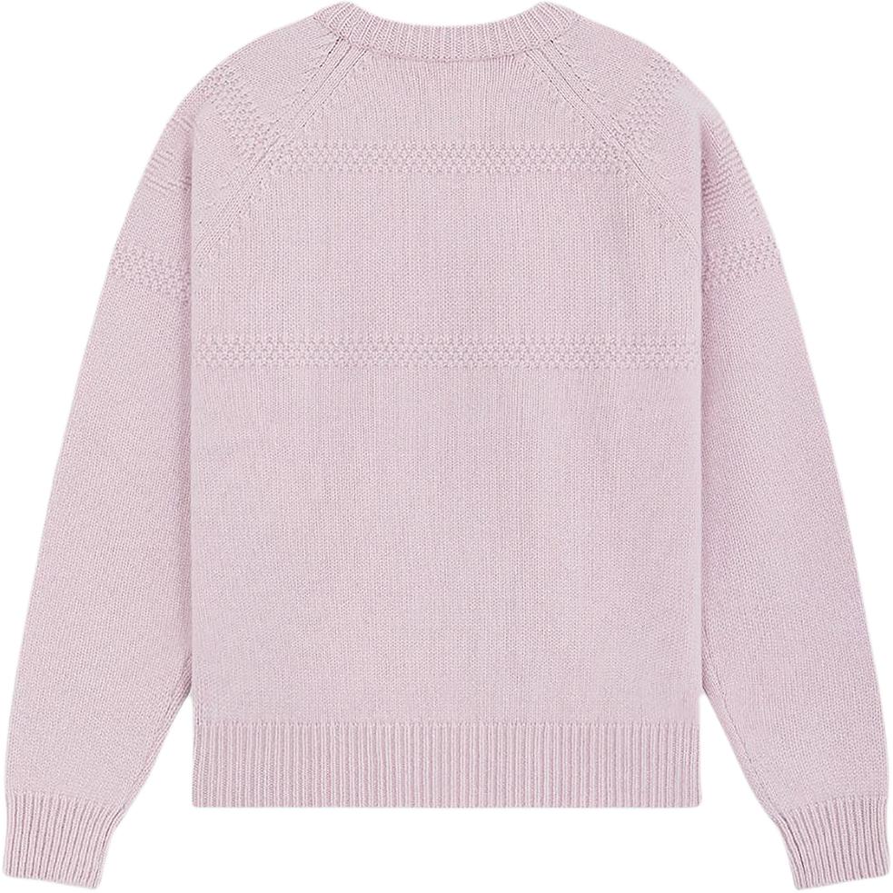 We11done Ss24 Cable Knit Letter Logo Ribbed Crew Neck Pullover Sweater Unisex sweater Light-Pink WD-KT0-24-616-U-LP