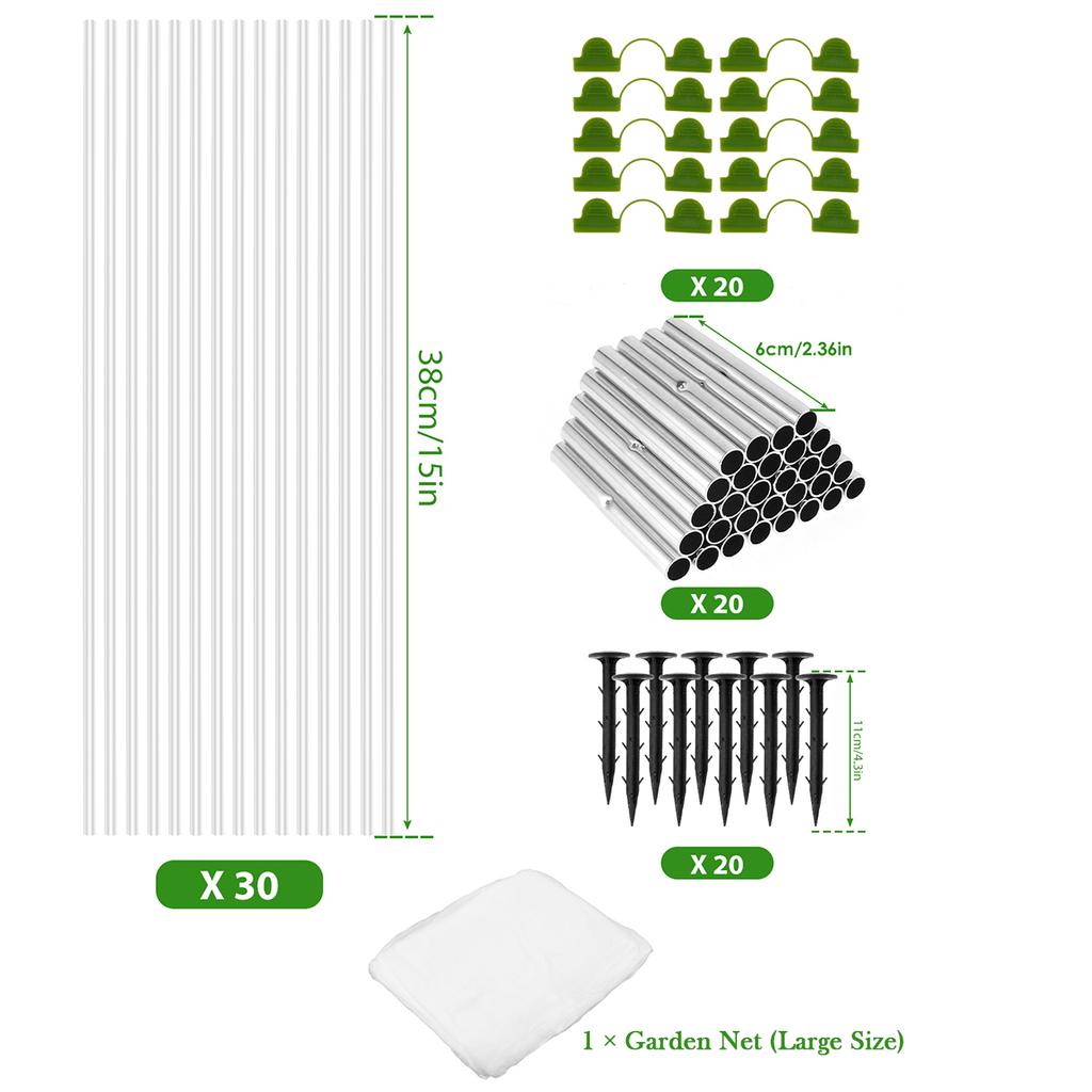 30 шт. Тепличные обручи, каркас, туннель, комплект, садовый складной стержень из волокна, арка, сарай, кронштейн, защита овощей для питомника