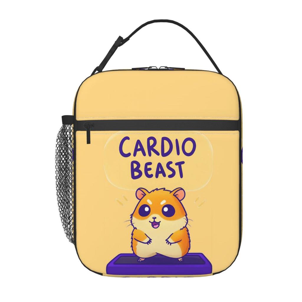 Cardio Beast Стикер для тренировок хомяка Изолированный ланч-бокс для женщин и детей Портативные контейнеры для еды Термоланч-бокс Сумка-тоут
