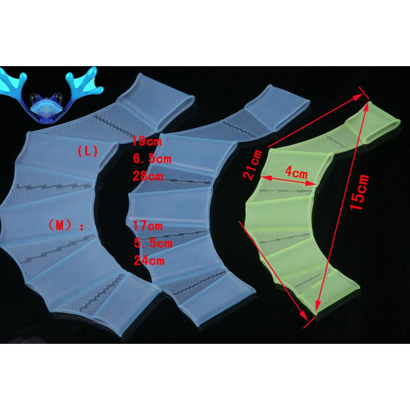 1 Pair Silicone Swim Swimming Gear Fins Hand Webbed Flippers Training Fins Glove